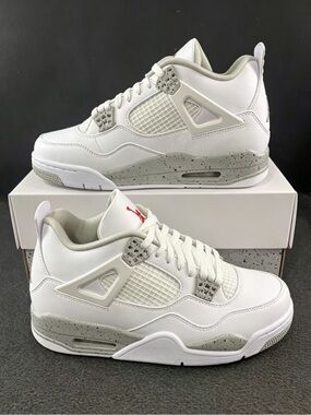 💕 New - Air Jordan 4 white oreo shoes